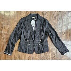 CAbi Military Style Jacket Black w/ Silver Buttons Style 329 Size 8 NEW NWT